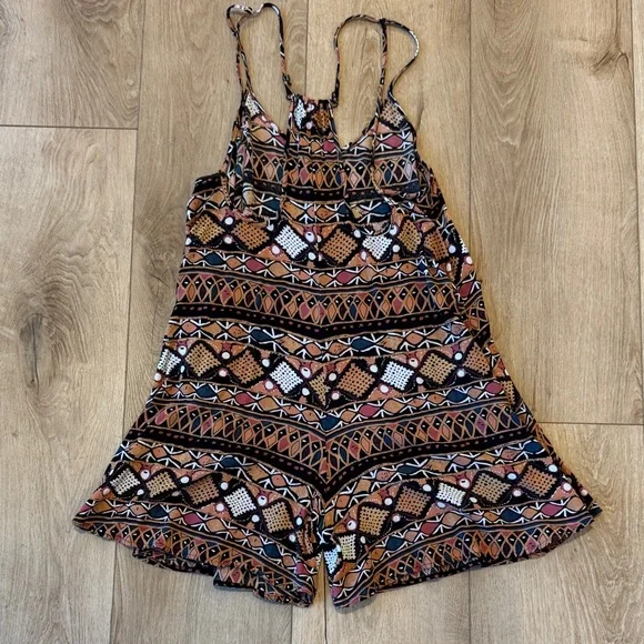 Women’s Multicolor Tribal Print Romper by Gentlefawn - Picture 2 of 3